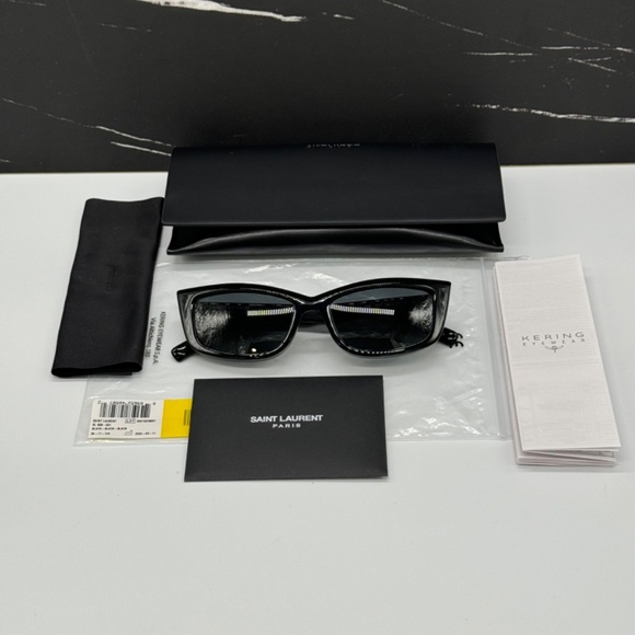 NEW SL 658 001 SAINT LAURENT BLACK SL658 001 WOMEN SUNGLASSES SAINT LAURENT - Picture 9 of 9